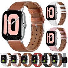 Leather Watch Strap Band For Huami Amazfit GTR 4 3 GTS 4/3/2e/2 Mini Bip 3 Pro