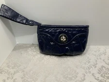 Marc By Marc Jacobs Patent Leather Blue Indigo Wristlet Clutch 