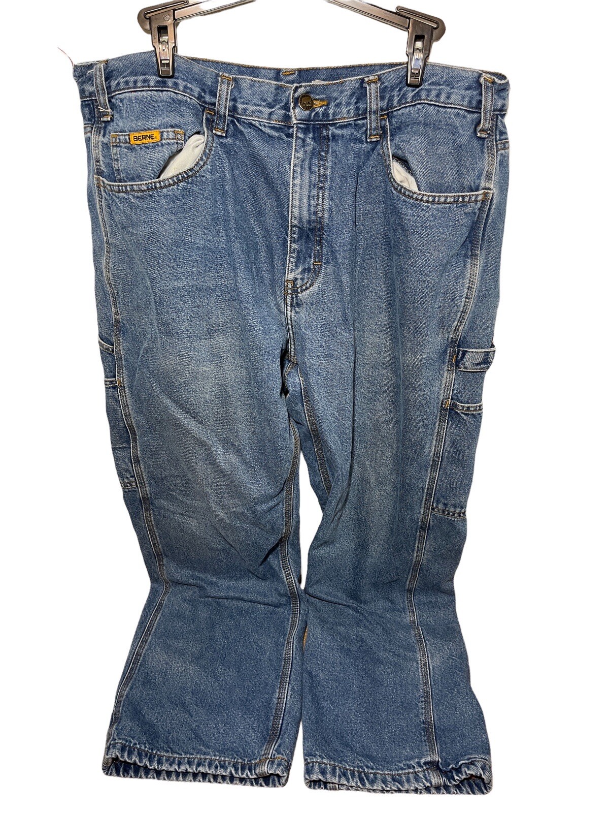 Berne Carpenter Jeans Men's Blue Flannel Lined Jeans Sz 36x30 Actual