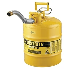 Justrite 5 Gal AccuFlow Safety Can Galv Steel Type II Yellow With Spout
