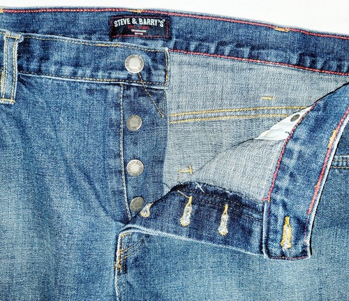 Steve & Barry Jeans Mens Size 36 Button Fly Straight Leg Medium Wash Denim - Picture 5 of 9