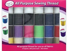 Allary Set 24pc All Purpose Sewing Thread Assorted