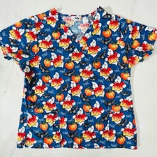 Scrub Top - Women's Halloween V life - No Tag - See Measurements in Description