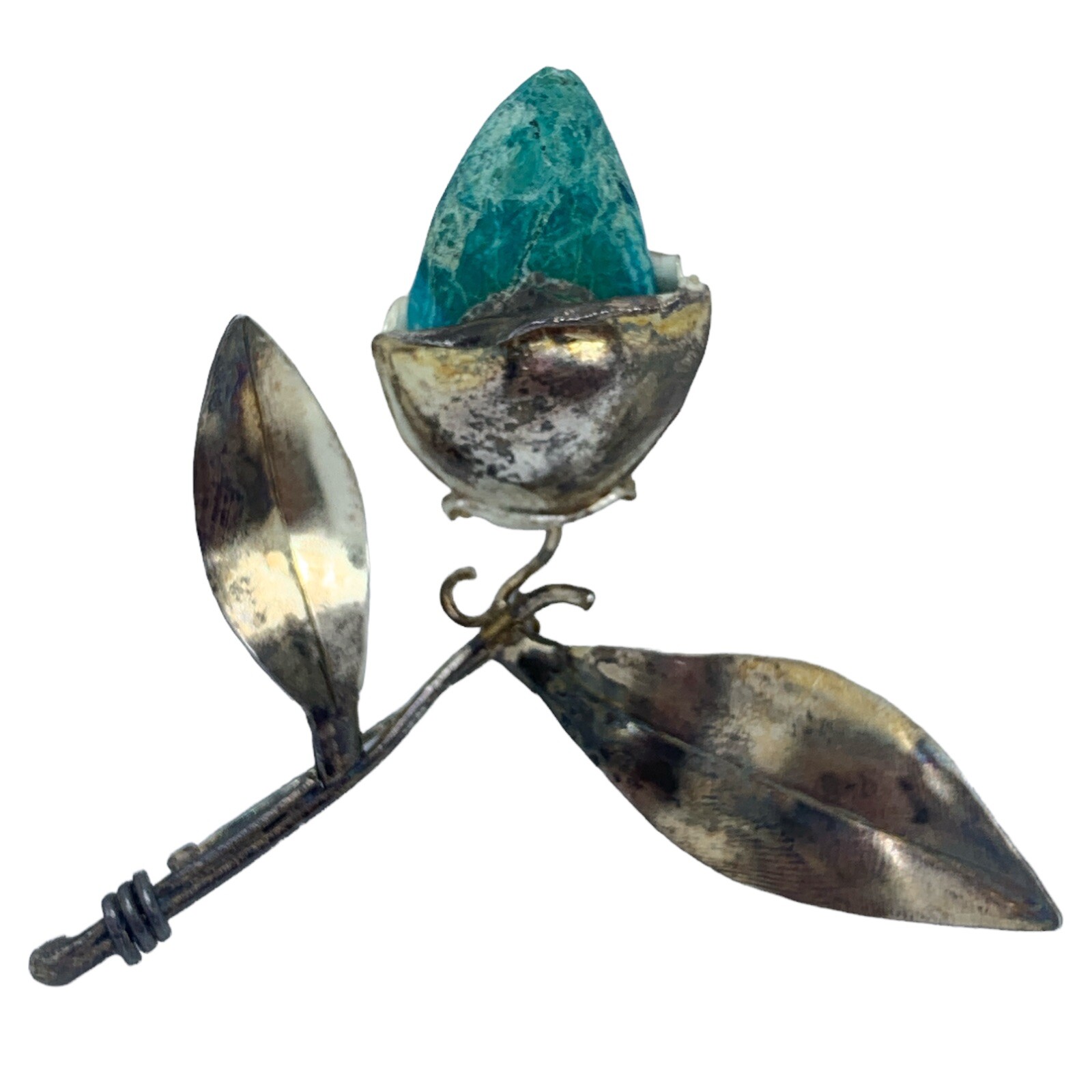 Broche Pendentif Vintage Gem Craft USA - Perle & Turquoise Rare Occasion