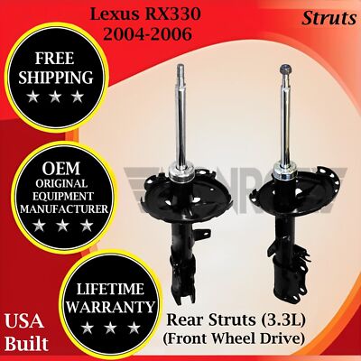 Monroe Genuine OEM Rear Struts For 2004-2006 Lexus RX330 2WD Lifetime Warranty
