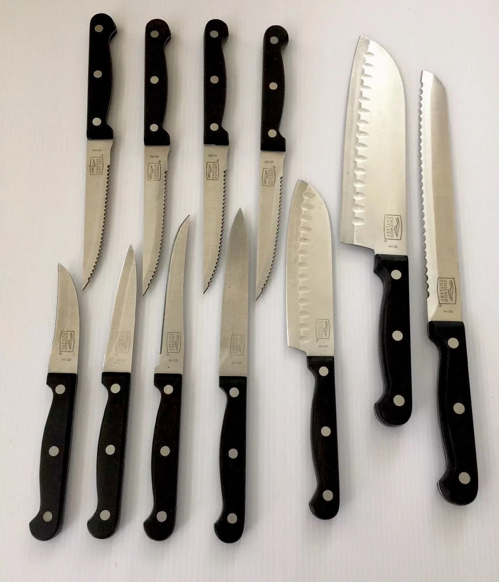 11 Pcs Chicago Cutlery High Carbon SS Full Tang Blades w Polymer