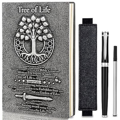 Tree of Life Embossed Leather Notebook Travel Journal with 3D Hardcover
