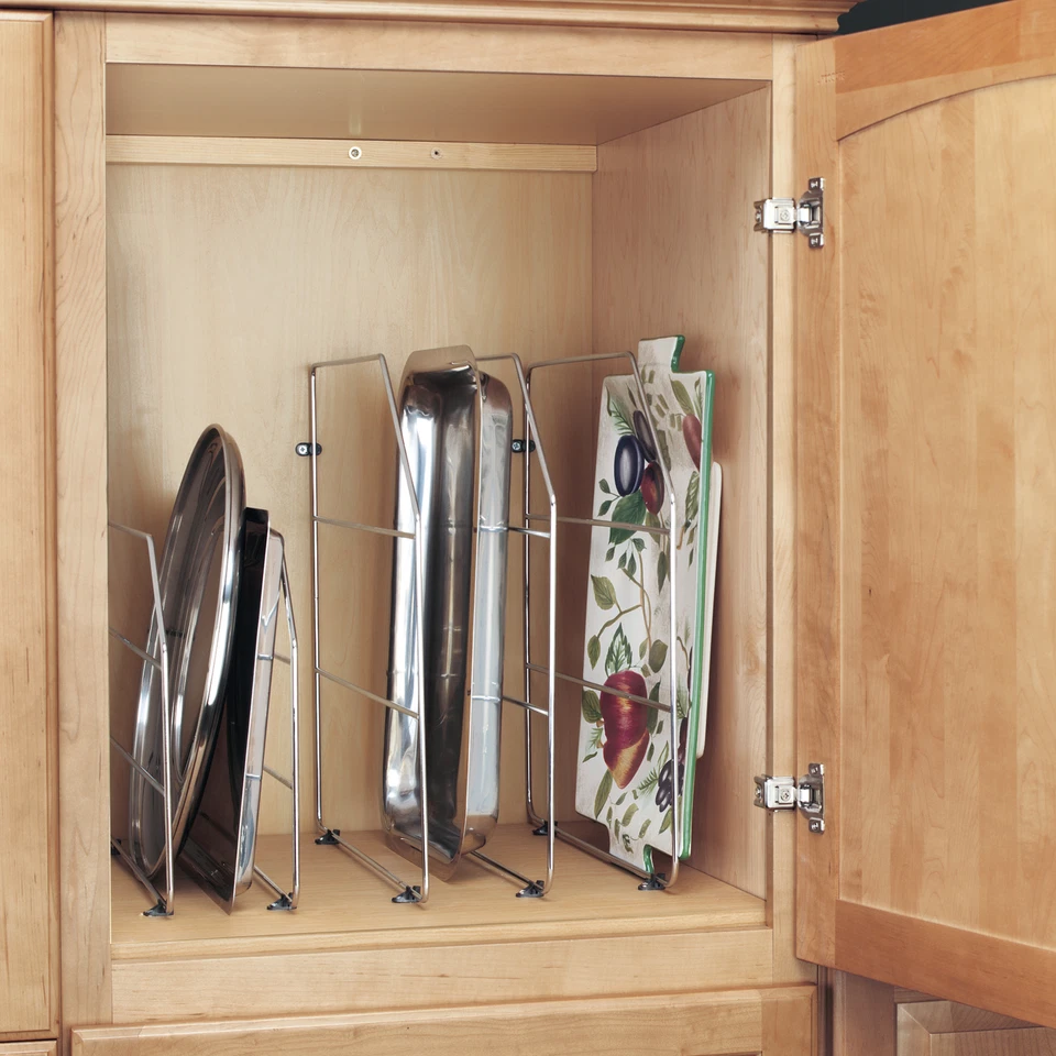 Rev-A-Shelf 18" Kitchen Cabinet Baking Sheet Organizer, Chrome, 597-18CR-2-1 - Image 2 of 4