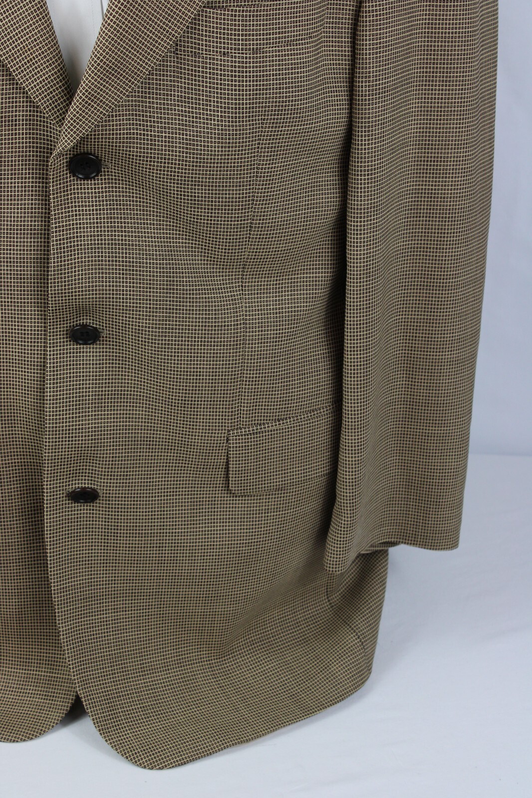 HUGO BOSS Loro Piana Wool Blazer 40L Brown Check 3 Button Double Vent Jacket thumbnail 3