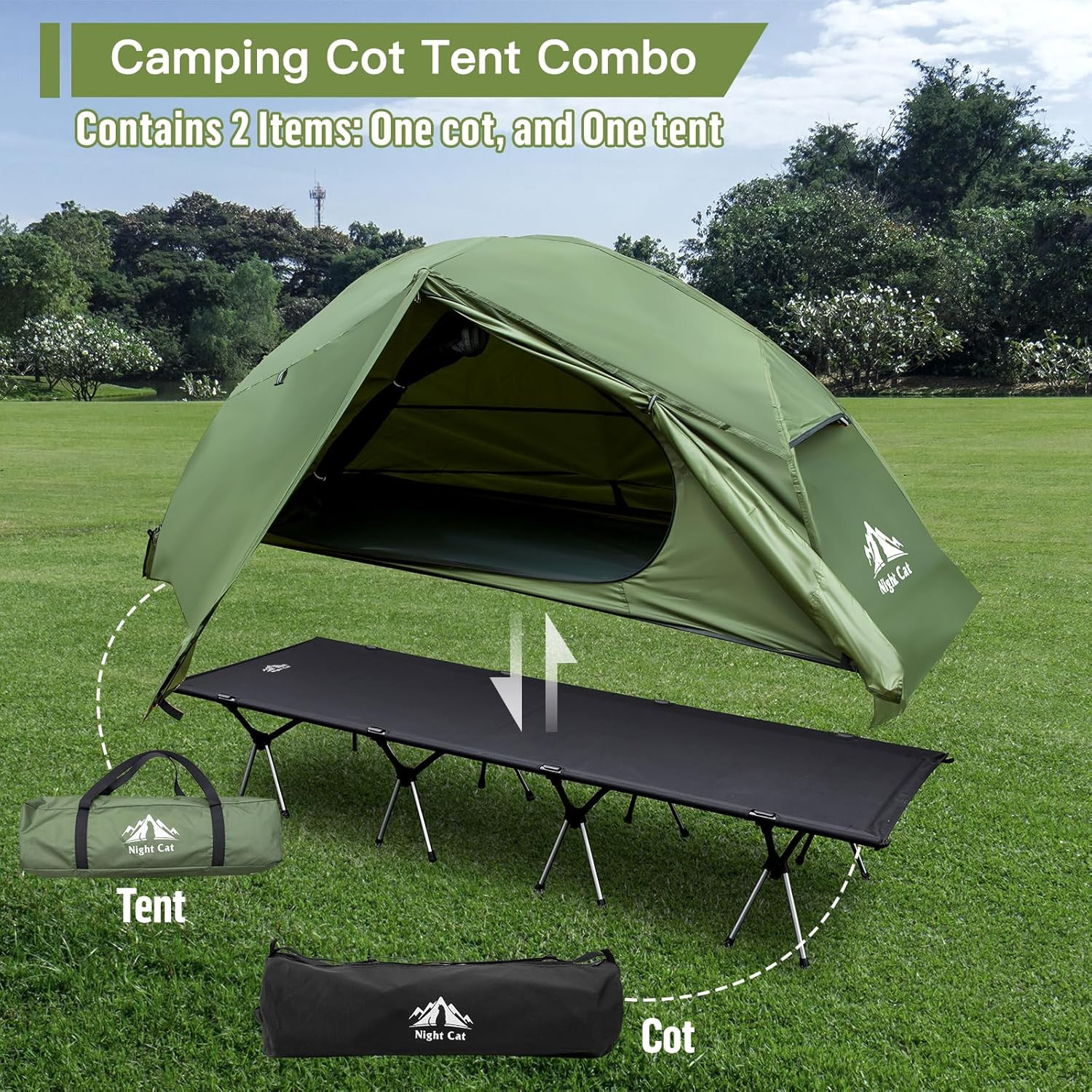 OFF-GROUND CAMPING COT TENT Waterproof  Single Person Portable