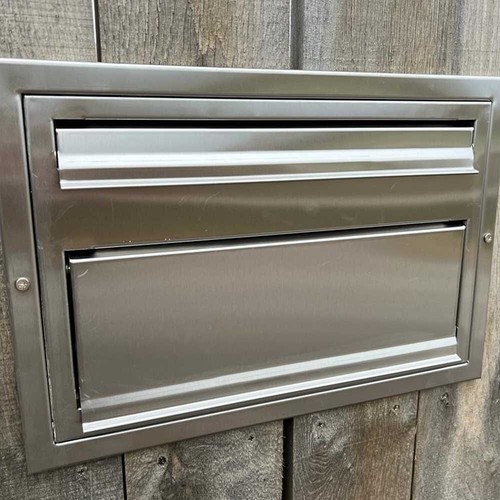 Outdoor Parcel Delivery Box for Gate Mounted Sigma Black Stainless Steel Front - Picture 3 of 16
