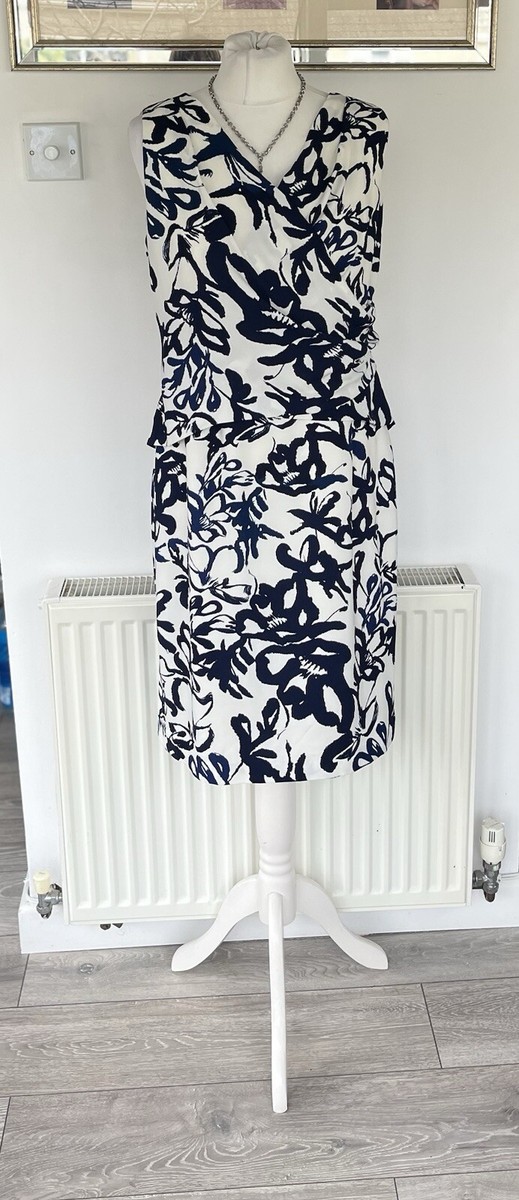 hobbs navy and cream dress Andrea Colourblock Dress