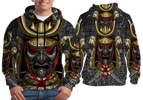 Sudadera con capucha unisex de arte samurai para colección - Imagen 3 de 13