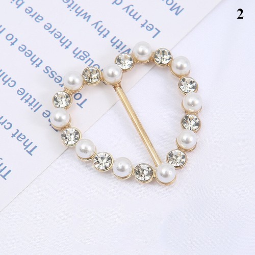 Pearl Rhinestone Buckle Corner Knot Buckle Ring Waist Buckle Light Luxury c - Picture 6 of 21