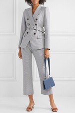 Veronica Beard Suit Women Harvey Blazer Cormac Pants Houndstooth Twill Belt SZ 6