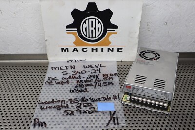 Mean Well S-350-24 Power Supply 115VAC 6.5A 230VAC 4.5A 24V Used With Warranty