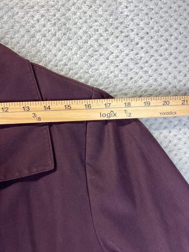 Gabardina London Fog para mujer 12 Reg ciruela forrada Y2K Corpcore chaqueta larga de lluvia - Imagen 13 de 24