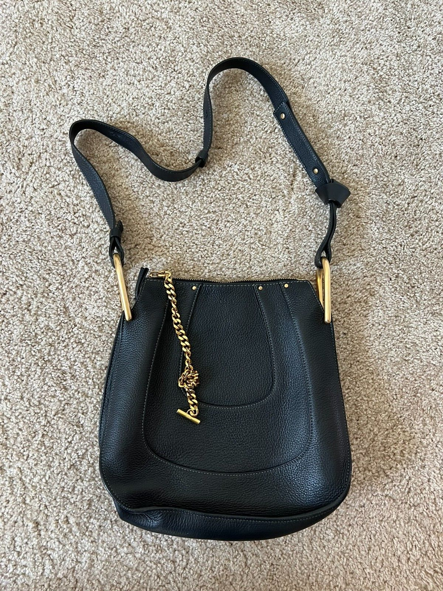 Chloe Black Leather Hayley Hobo Shoulder Handbag Bag Exc Condition