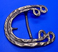 Brutalist Textured Metal Hippy Vibe Brass Tone Vintage Unique Belt Buckle