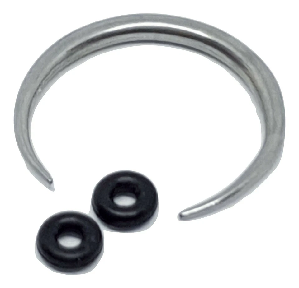 Corno di bue circolare setto argento forma C punta 10 mm 14 g (1,6 mm) acciai... - Immagine 4 di 4