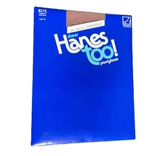 HANES TOO Sheer PANTYHOSE South Pacific Style 116 Size Plus EF Reinforced Toe
