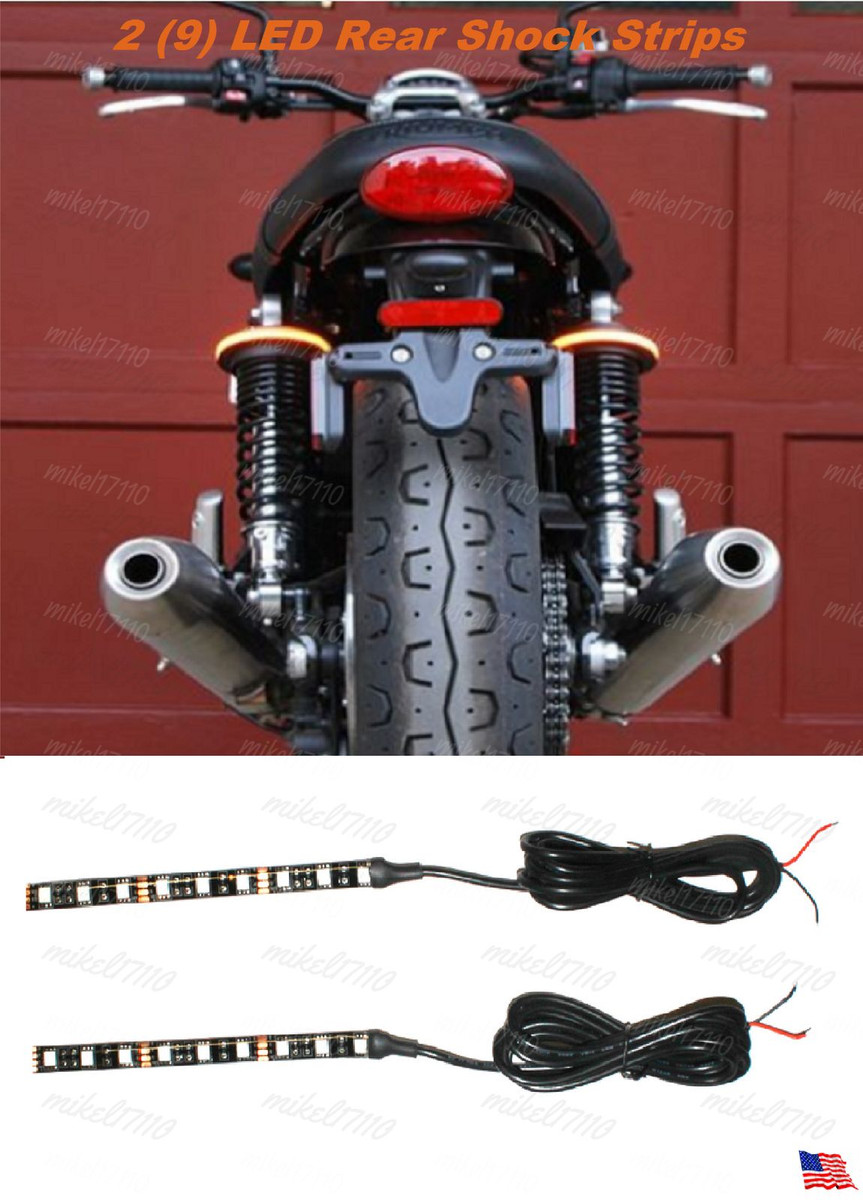 Motorcycle LED Rear Shock Turn Signal Indicator Lights Cruiser