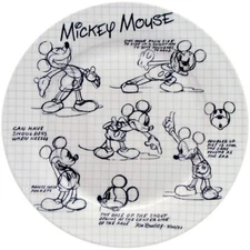 Sketch Book Mickey Mouse Dinner Plates by Zrike