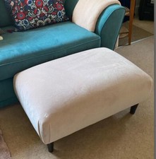 brand new handmade good quality plush velvet footstool with black wooden legs