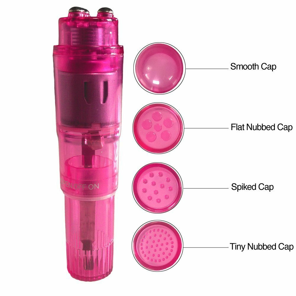 Pink Mini Vibrator Pocket Rocket Portable Small Massage Body Tool 4 Head |  eBay