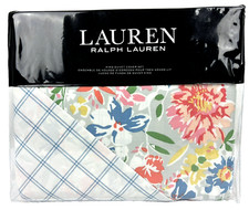 Ralph Lauren KING Macey Floral Duvet Cover Set Gray Pink Blue Yellow Shams