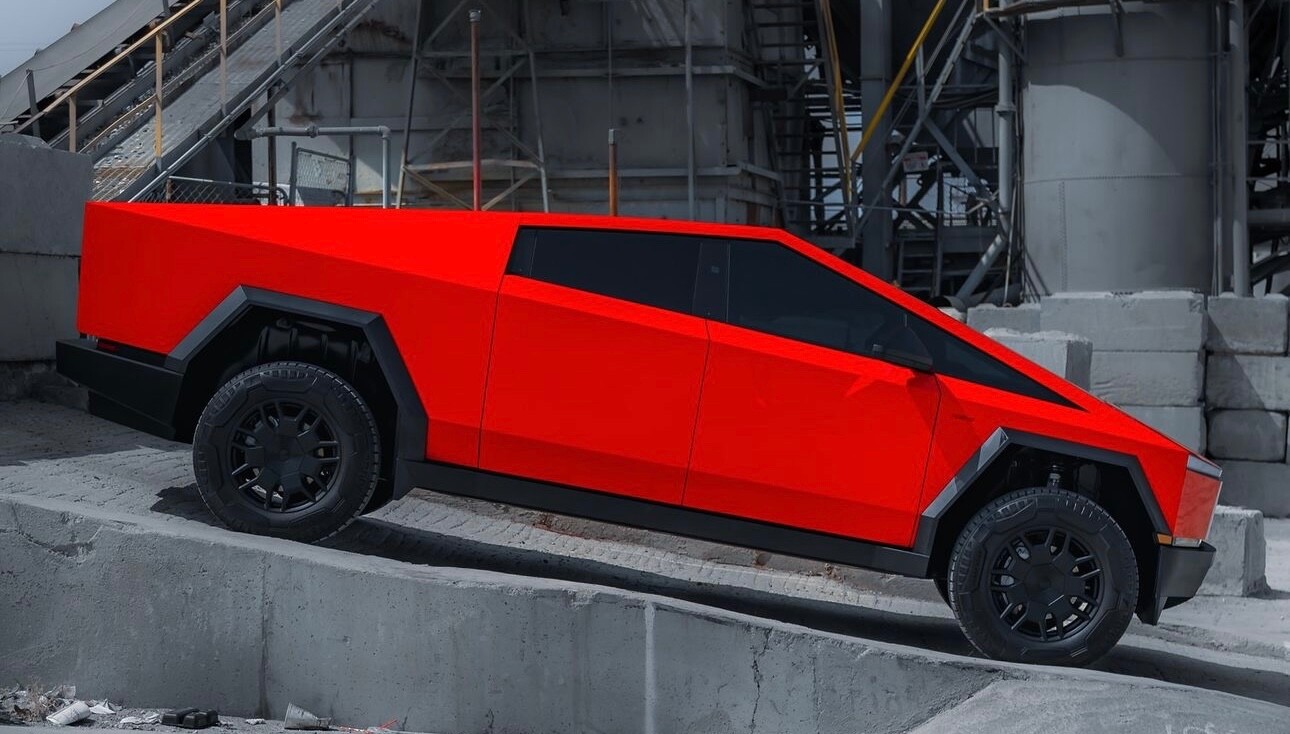 Cybertruck DIY PPF Paint Protection Film Wrap Color Change Gloss Ferrari Red