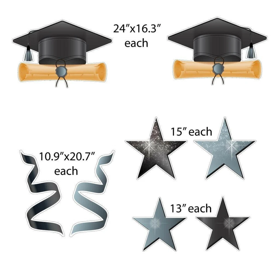 VictoryStore Congrats Grad Silver Graduation Yard Display Graduate Decor 20025B - Image 4 of 4