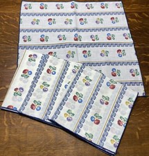Lot de 4 serviettes anciennes en coton mélangé à fleurs 16” X 16”