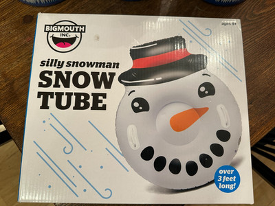BIGMOUTH INC SILLY SNOWMAN XL INFLATABLE SNOW TUBE SLED 3 FEET WIDE NEW