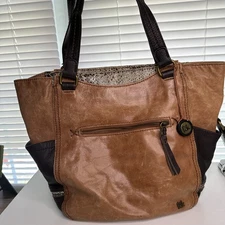 The Sak Kendra Leather Shoulder Bag Brown Slouchy Hobo Satchel Purse Boho