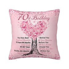 70th Birthday Gifts for Women, 70 Year Old Birthday Gifts for Women 18x18 Pil...