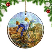 Van Gogh Two Peasants Diging After Mille Christmas ornament city travel souvenir
