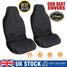 2X Universal Black Heavy Duty Car Van Front Waterproof Seat Covers Protectors