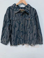 KAPITAL Denim Jacket M Fringed Feather Casual Outerwear Used