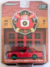 Greenlight 2001 Ford Crown Victoria Interceptor Baltimore Fire Department Chase