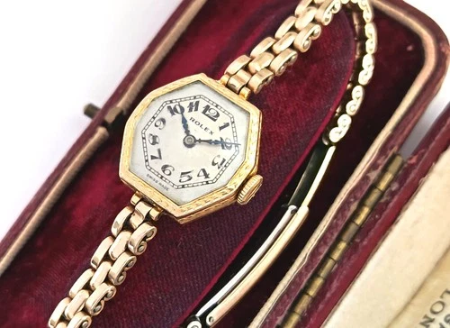 15 JEWELS SWISS MADE ROLEX 18CT GOLD VINTAGE LADIES WATCH WIND UP VINTAGE WATCH