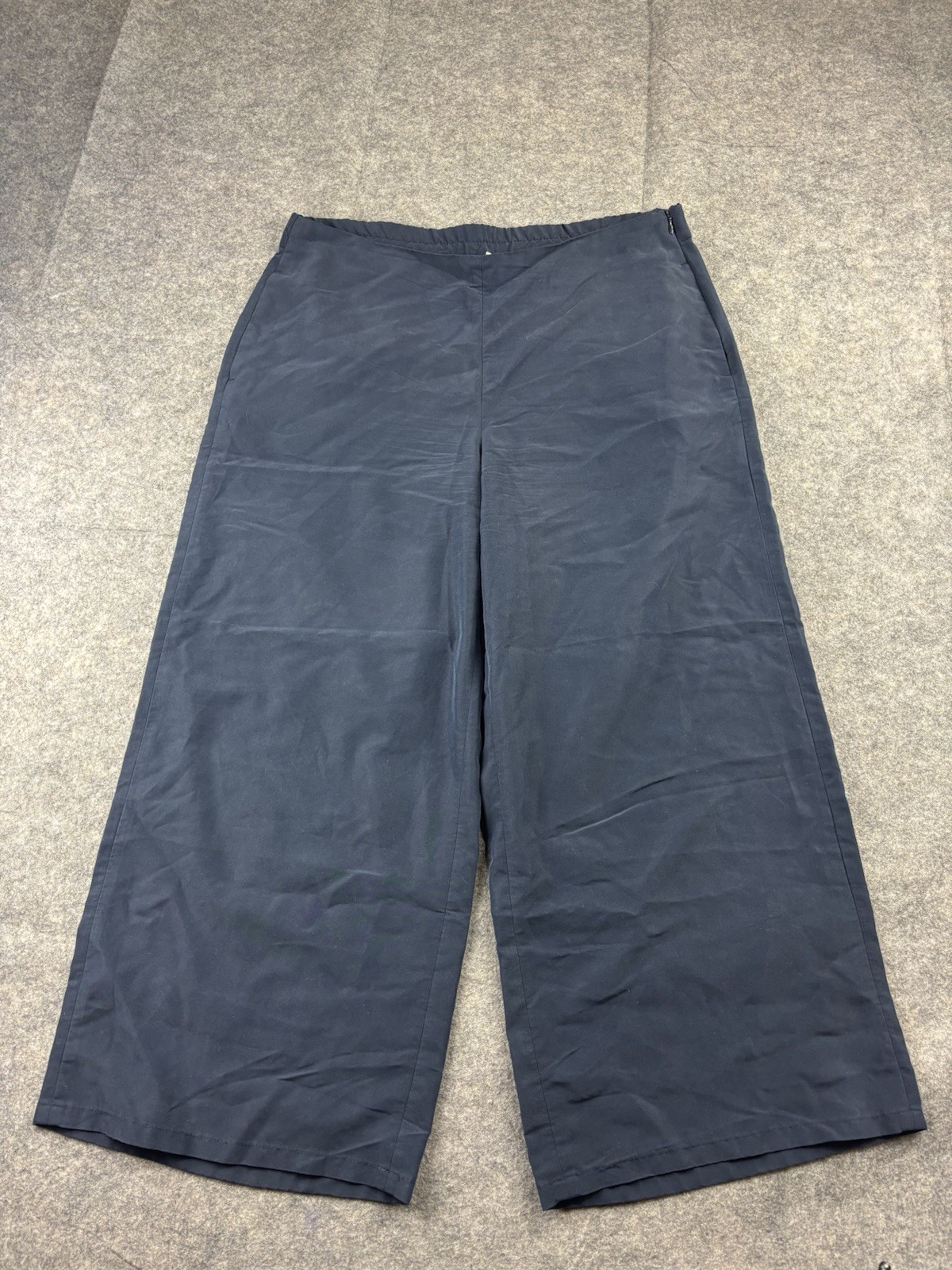 J.Jill Pull On Elastic Waist Wide Leg Crop Modal Blend Pants Blue 23” Boho M