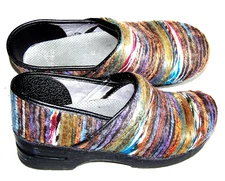 Dansko Yarn Women's Clog Sz 11 /42 Fall Multicolor Comfort Slip-On Shoes Boho EC