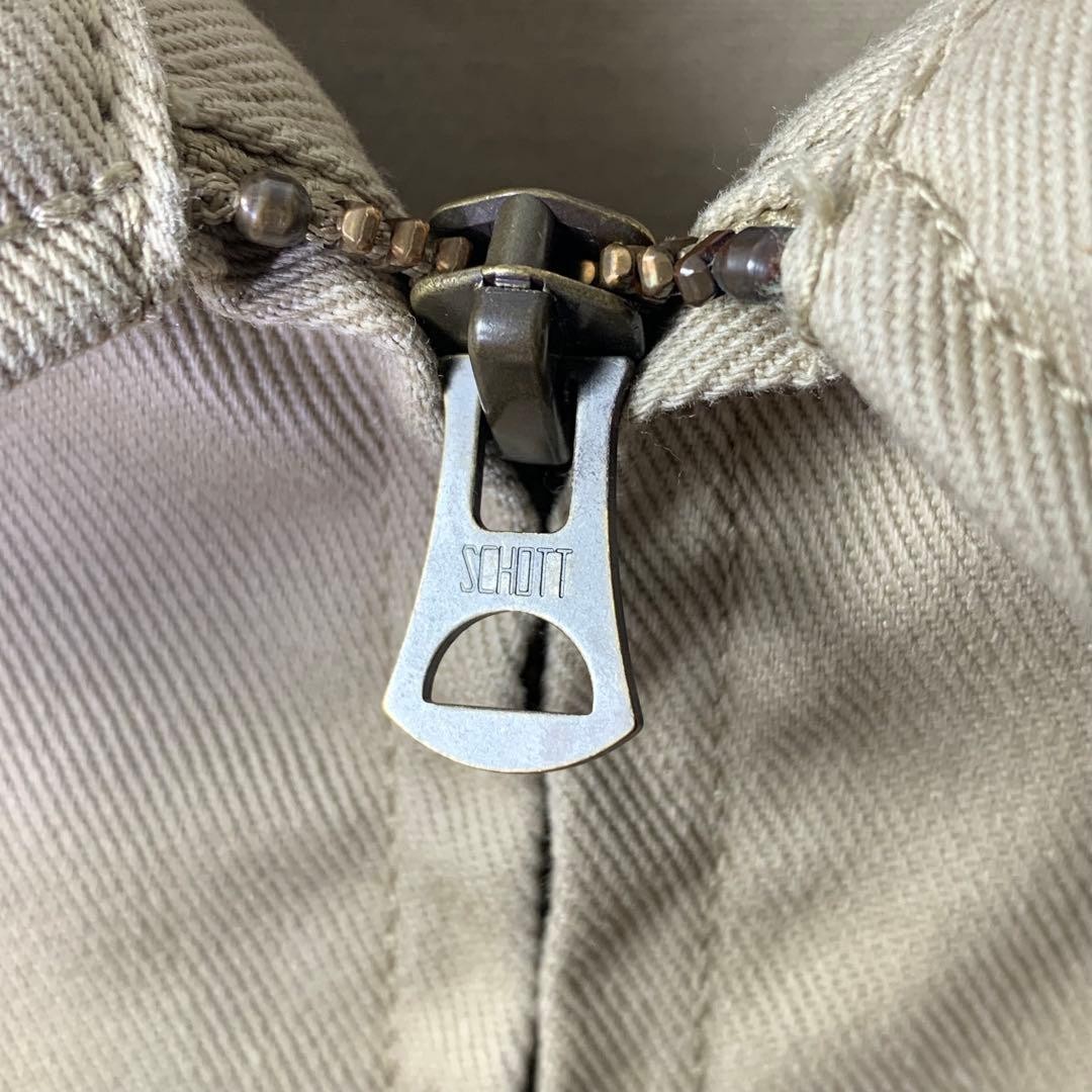 Schott Tc Work Jacket Beige Patch Embroidery Twil… - image 5