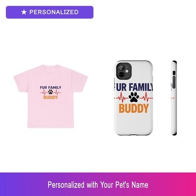 Custom Pet Heartbeat Gift Set Shirt Phone Case Personalized Name Bundle