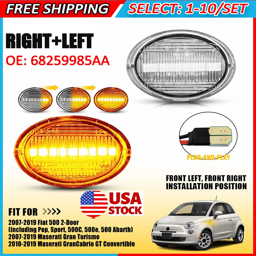 Maserati GranTurismo Sport 2007-2019 Front Right Side marker lights 20 pcs Orange P/N 68259985AA