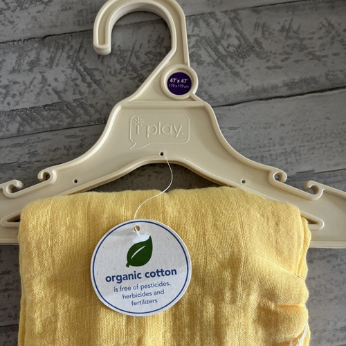 I play Organic Cotton Swaddle Blanket 47x47 NWT Baby Newborn Gift - Picture 2 of 6