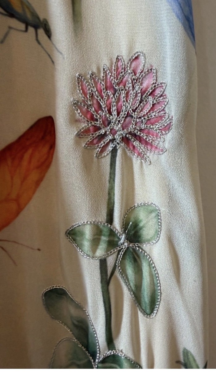 Anthropologie Pankaj & Nidhi "Butterfly Garden" midi dress View 3
