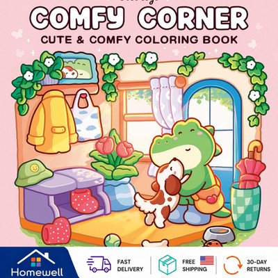 Comfy Corner: Coloring Book for Adults and Kids (Cozy Spaces Coloring)