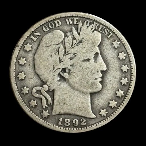 1892-O Barber Half Dollar New Orleans US Mint American Specie, Fine Condition
